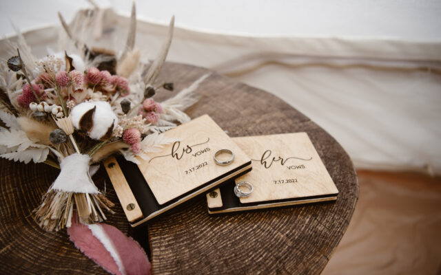 Customized Wood Vow Books