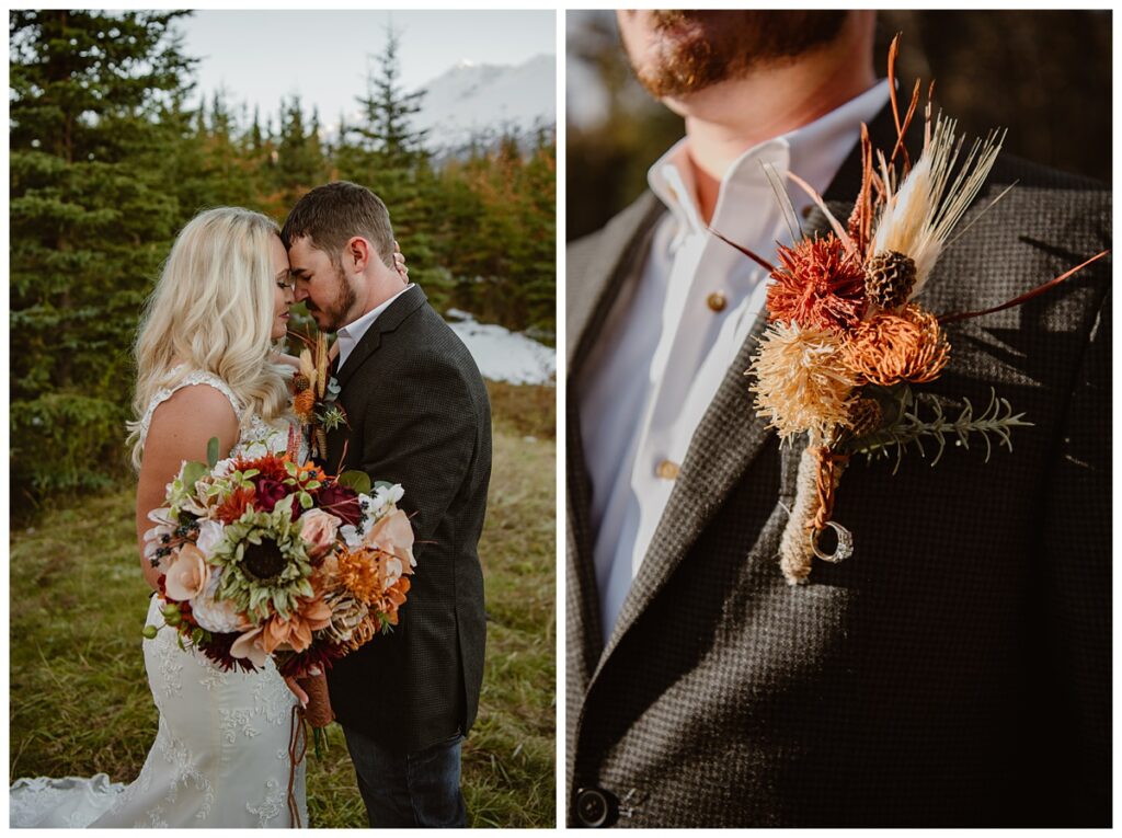 Dried elopement florals