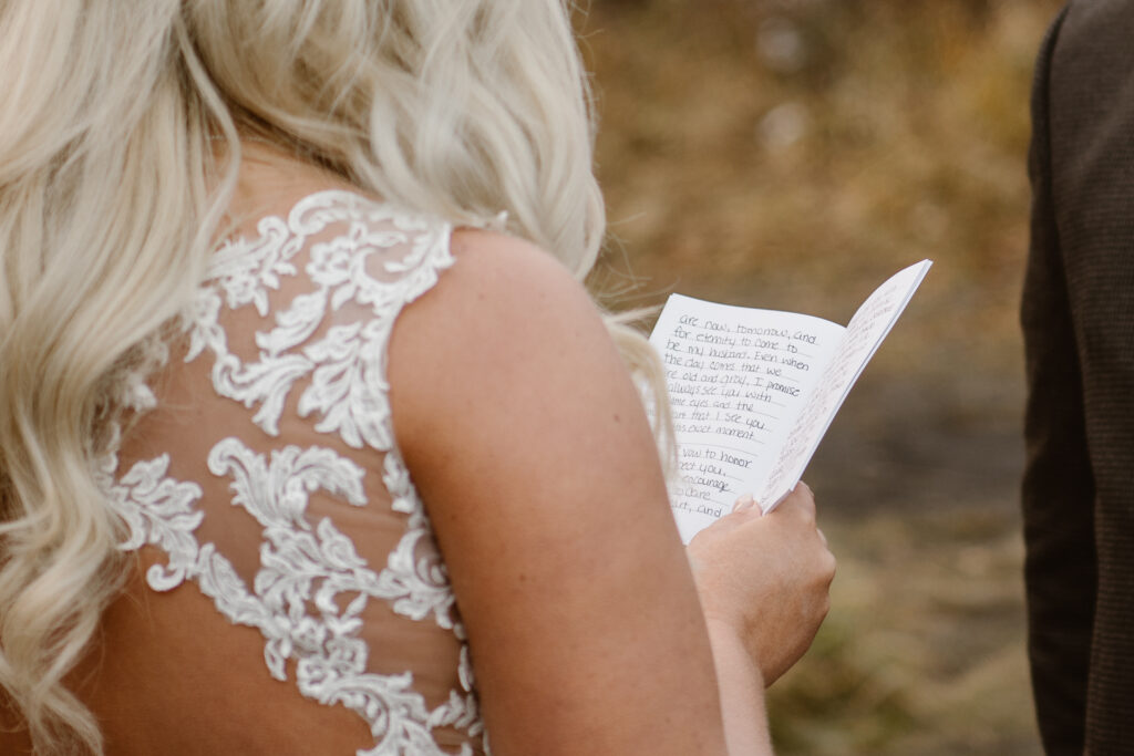 Writing your own elopement vows