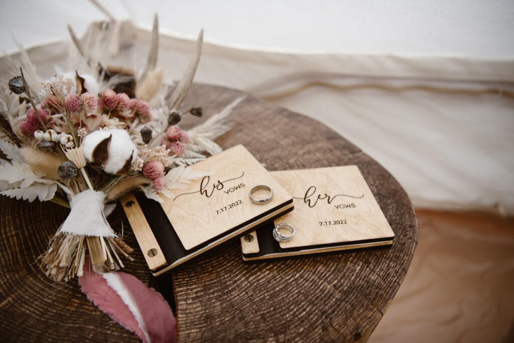 Customized Wood Vow Books